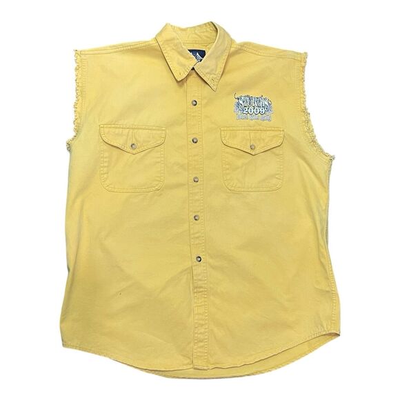 Bikers Edge Sturgis 2009 Rally Motorcycle Shirt Mens XL Yellow Skull Graphic - Picture 5 of 10